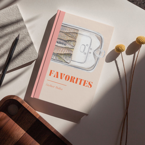 Personal cookbook made with the Canva template, printed and bound